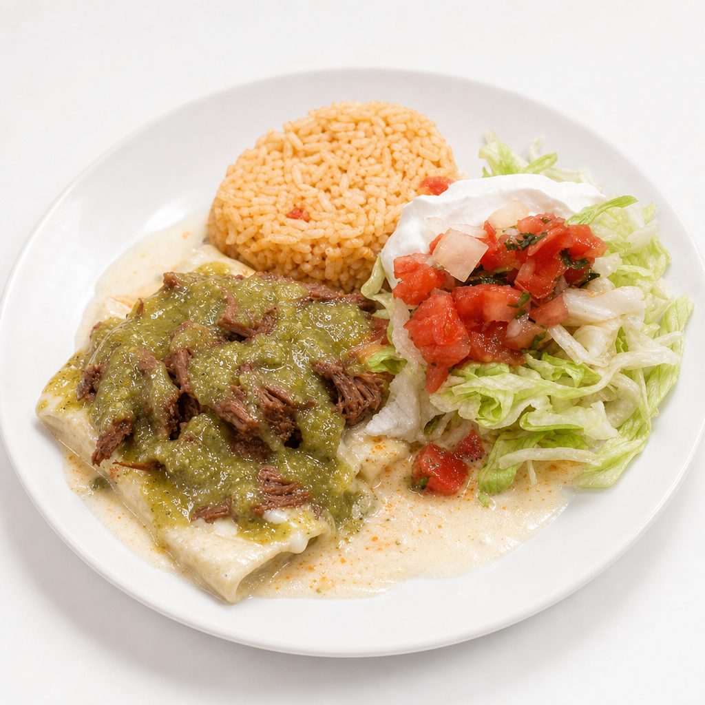 Birria Enchiladas Verdes.